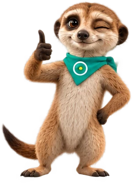 The OAZEE mascot giving a thumbs up with a happy face